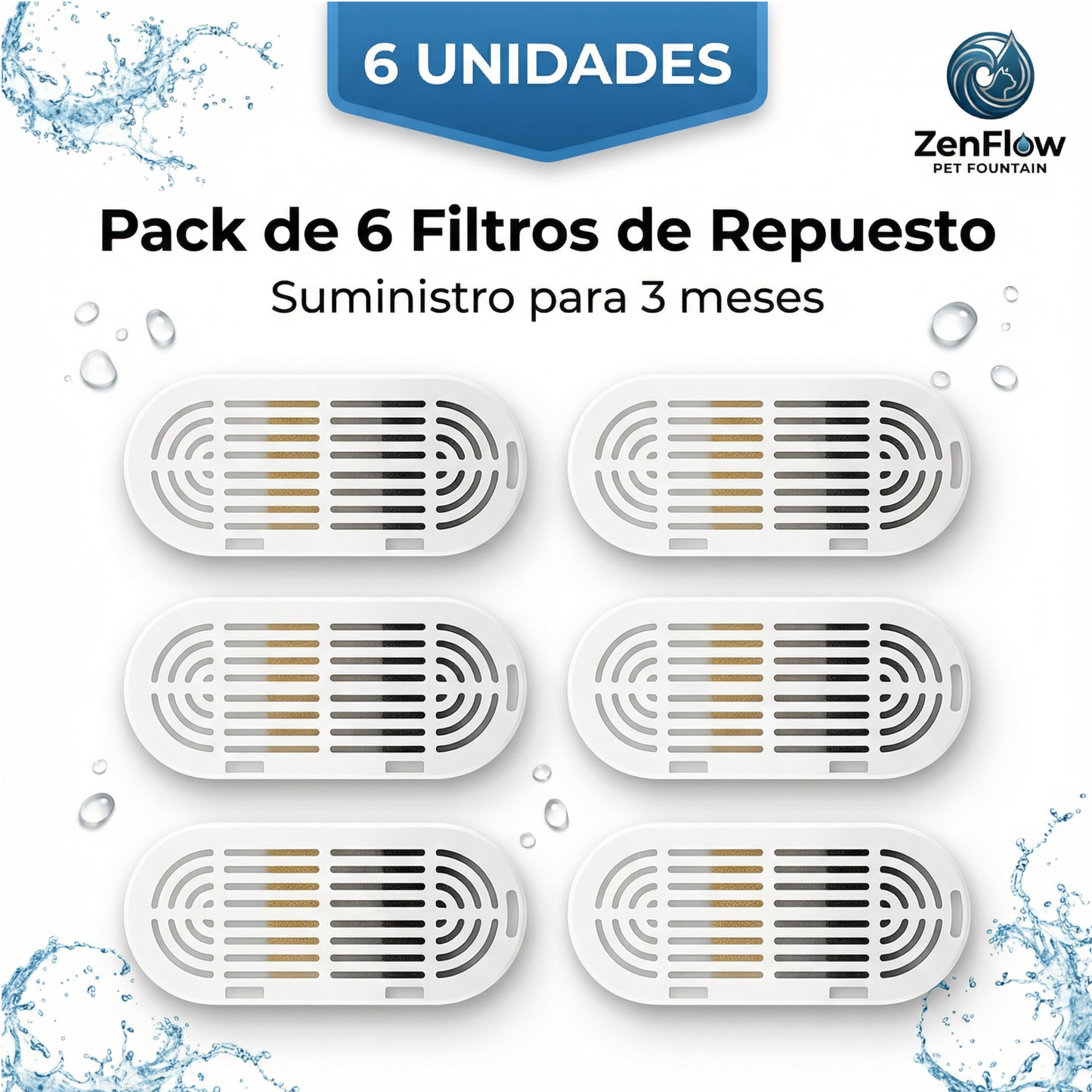 6 Filtros de Repuesto ZenFlow™